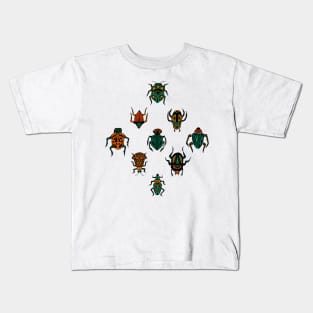 Beetle Pattern | Tropical Insects Pattern Kids T-Shirt